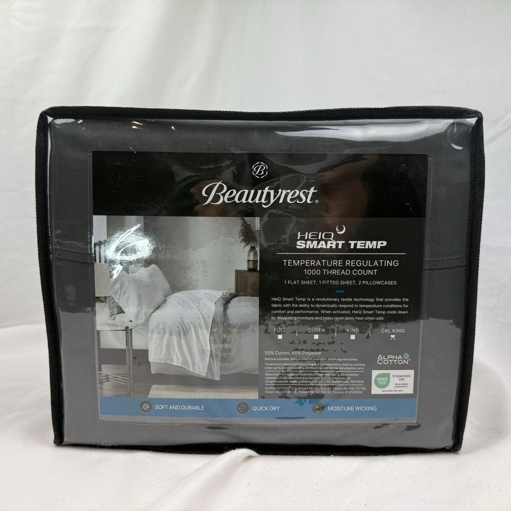 Beautyrest Cal King 4pc 1000 Thread Count HeiQ Smart Temp Cotton Blend Sheet Set